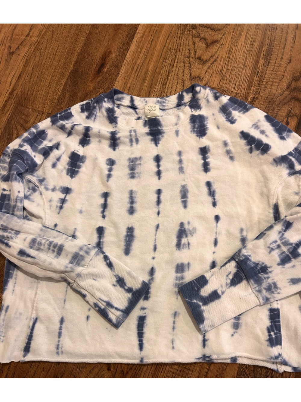 Women's Blue & White Tie-Dye Crewneck Sweatshirt